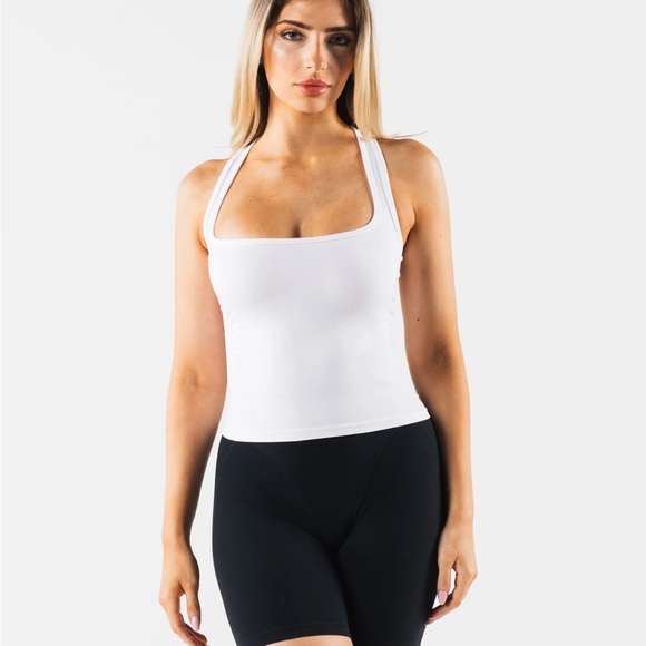 NWT ALPHALETE Ice Tank Racerback Seamless Size EXTRA SMALL white - Picture 4 of 8